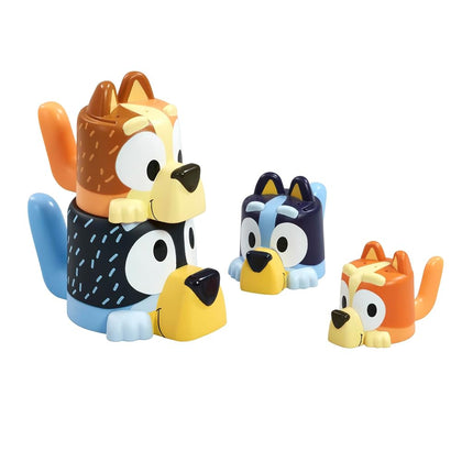 Toomies Bluey's Family Pourers with Designs Featuring Chilli, Bandit, Bingo, and Bluey - Nesting, Stacking Cups for Bath Time - Officially Licensed Bluey Toys - Baby Bath Toys for +18 Months