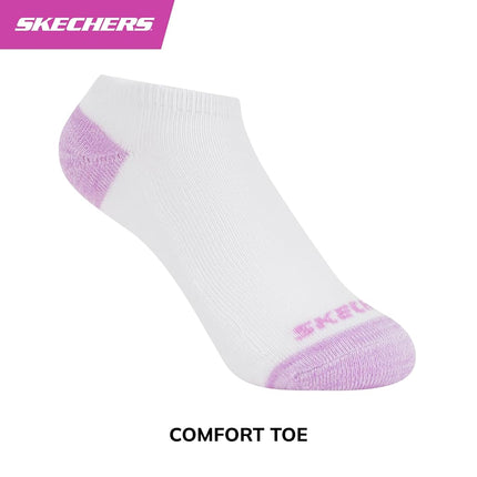Skechers Girls' 10-Pack Performance No Show Socks, Everyday Wear for Kids, Soft & Comfort-fit, White Multicolor, 7-8.5