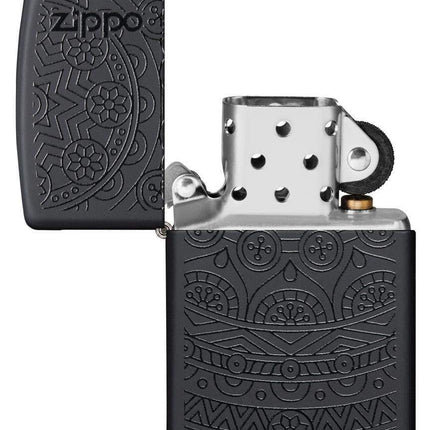 Zippo Swirl Pattern Lighter, Black Matte, One Size