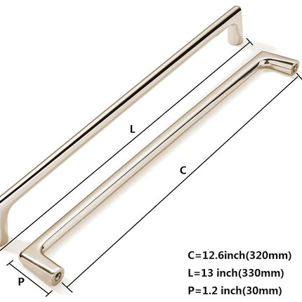 khtumeware 6 Pack Polished Nickel Cabinet Pulls 12-1/2 Inch(320mm) Hole Centers Cabinet Pulls Kitchen Cabinet Hardware for Cupboard Drawer Handles Dresser Pulls
