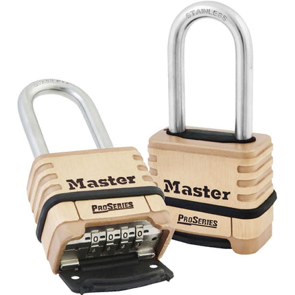 Master Lock ProSeries Set Your Own Combination Lock, 2-1/4" Wide, Brass, 1175LHSS