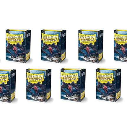 Dragon Shield Matte Black Standard Size Card Sleeves Display Box [10 Packs]