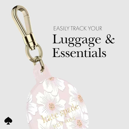kate spade new york AirTag Holder with Gold Ring Clip - Protective Case for Apple AirTag - Hollyhock Cream