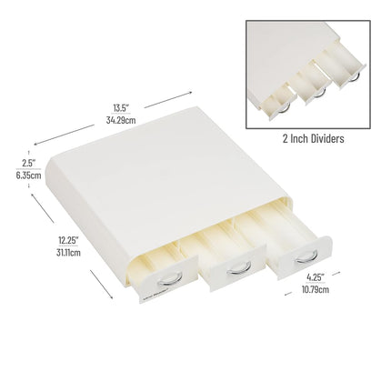 Organizador de Cápsulas de Café Individuales Mind Reader con 3 Cajones, Capacidad para 36 Cápsulas, para Encimera, 34.3L x 31.1W x 6.4H cm, Blanco