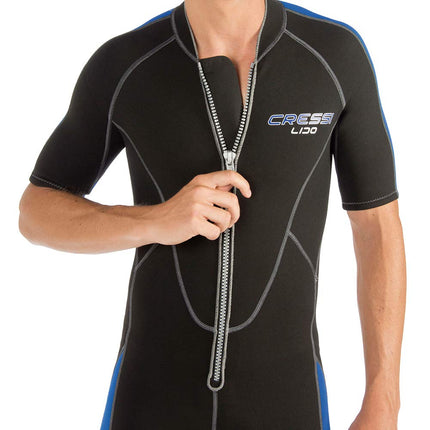 Cressi Lido Man Shorty Wetsuit - Men's Shorty Wetsuit for Snorkelling, Swimming and Water Sports, 2mm Ultra Stretch Neoprene