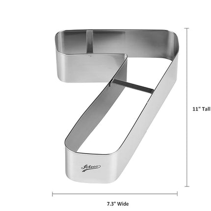 Ateco Large Number 7 Stainless Steel Cookie Cutter, 7.3 Inch Size