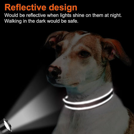Joytale Reflective Dog Collar, Adjustable Neoprene Padded, Brown L