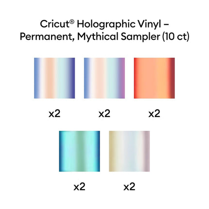 Cricut Permanent Holographic Vinyl, Mythical Pack, 30.5 cm x 30.5 cm (12 in x 12 in), 10 pcs
