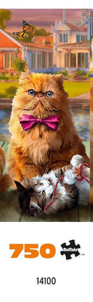 Buffalo Games - Panoramic Series - Cats - 750 Piece Jigsaw Puzzle for Adults - Challenging Puzzle Perfect for Game Nights - Finished Size is 38.25 x 11.25