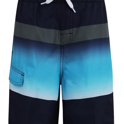 Bañador de natación Kanu Surf Echo de secado rápido UPF 50+ para niños, Waterfront Black/Aqua, 8, Waterfront Black/Aqua, 8