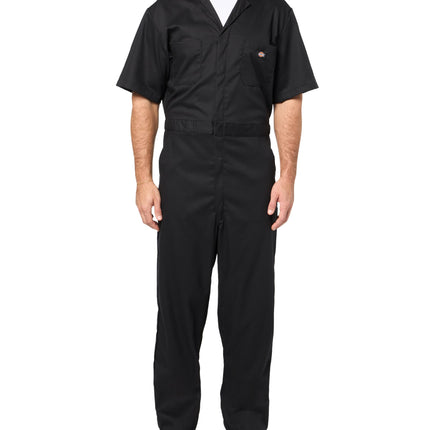 Dickies Mens Flex Short Sleeve Coveralls, Black, 1