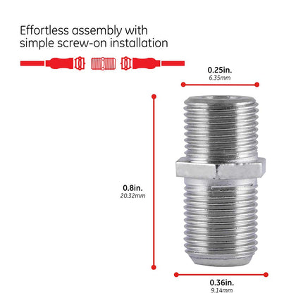 GE 23203 Adaptateur de Rallonge de Câble Connecte Deux Câbles Vidéo Coaxiaux
