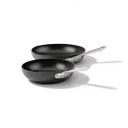 All-Clad 2100090557 E785S264 HA1 Ensemble de 2 poêles antiadhésives en aluminium anodisé dur, 20 et 25 cm, résistantes au lave-vaisselle, sans PFOA, noir