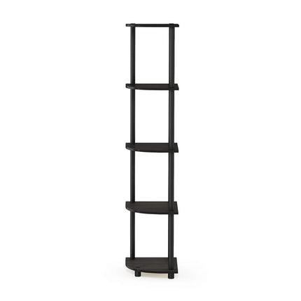 Furinno TURN-N-TUBE 5-Tier Corner Shelf, Bookcase, Espresso