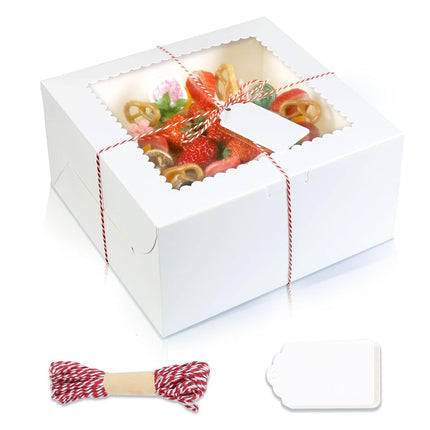 DOYIDE 20Pcs 10 Inch Cake Boxes with Window, 10x10