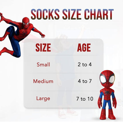 Calcetines de Spiderman para niños, paquete de 10 calcetines decorativos de Spiderman para niños pequeños, increíbles calcetines de Marvel Legends para niños