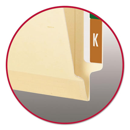Smead TUFF® Laminated End Tab Fastener File Folder, Shelf-Master® Reinforced Straight-Cut Tab, 2 Fasteners, Letter Size, Manila, 50 per Box (34105)