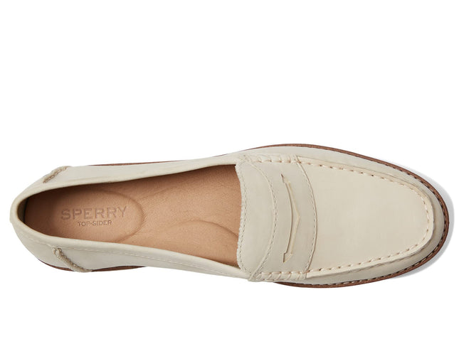 Mocasines Sperry Seaport Penny para mujer, color marfil, talla 6.5 M US