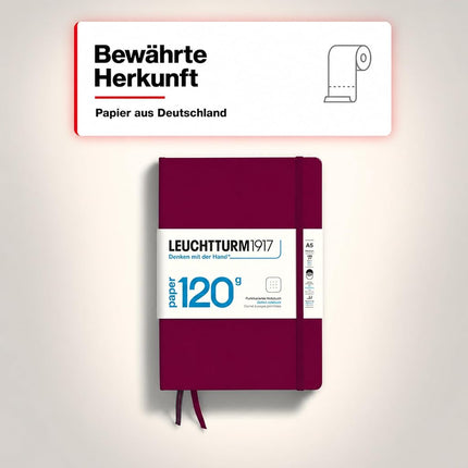 120g Edition Notebook (A5), 203 pages, Dotted, Port Red