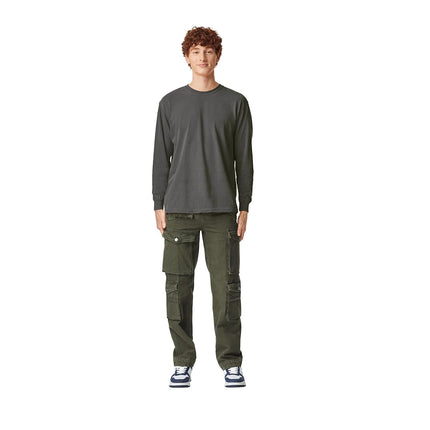 Comfort Colors Men's Adult Long Sleeve Tee T-Shirt, Pepper, Large