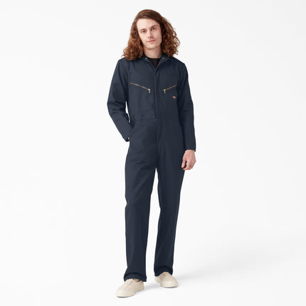Dickies Mens Deluxe Blended Long Sleeve Coveralls, Dark Navy, M