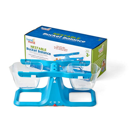 hand2mind Blue Nestable Bucket Balance, Clear Doub
