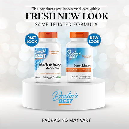 Doctor's Best Nattokinase 2,000 Fu, Non-GMO, Gluten Free, Vegan, Supports Cardiovascular and Circulatory Health, 90 Veggie Caps