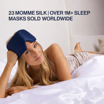 Dore & Rose Deep Sleep Mask for Women and Men - 23 Momme Mulberry Silk Eye Mask for Sleeping and Travel, 100% Blackout, Adjustable Strap, Cooling Soft Black Silk Eyemask Award-Winning Luxury