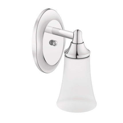 Moen YB2861CH Eva 1-Light Dual-Mount Bath Bathroom Vanity Fixture with Frosted Glass, Chrome