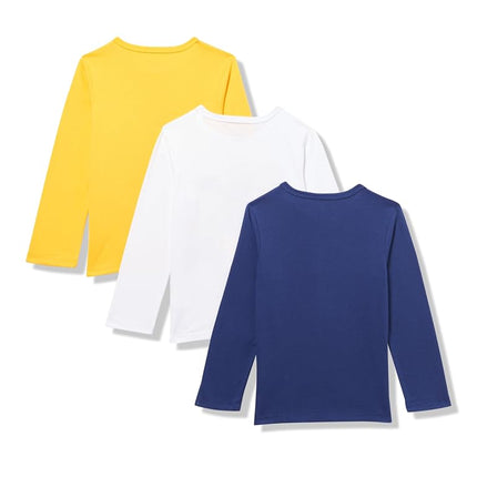 Camiseta de manga larga con gráficos multicolor para bebé y niño de The Children's Place, paquete de 3, Vehículos, Talla 5T