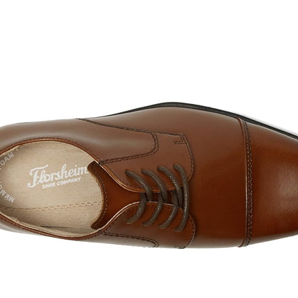 Florsheim Unisex-Child Reveal Cap Toe Ox, Jr. (Toddler/Little Big Kid) Oxford, Cognac, 3.5 US Wide Big Kid
