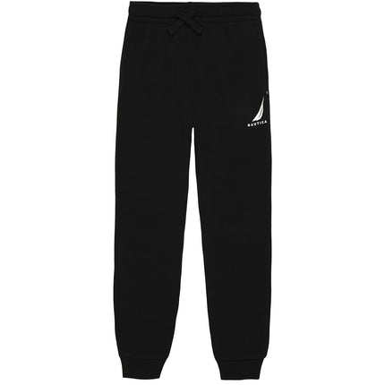 Nautica Boys' Pull-on Fleece Jogger Sweatpant, Drawstring Closure, J-Class True Black, 14-16