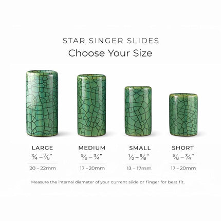 Jade Warrior – Handmade Ceramic Guitar Slide – Warm Tone, Smooth Feel – Artisan Finish – Made in Small Batches – (Medium)