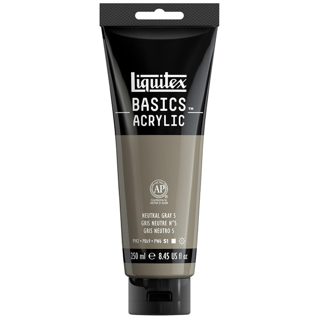 Reeves Liquitex Basics Acrylic Paint 8.5-Ounce Tube, Neutral Gray