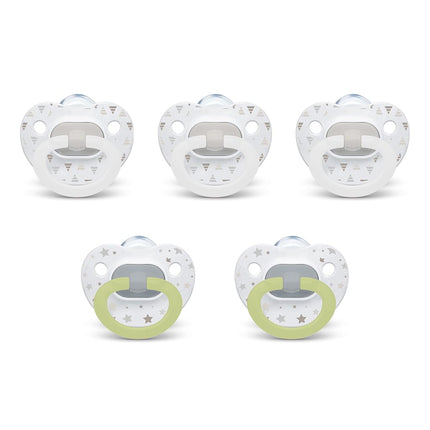 NUK Comfy Orthodontic Pacifiers, Timeless Collection, 0-6 Months, 5 Count