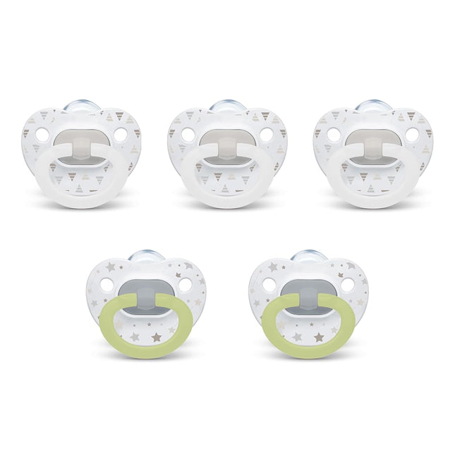 NUK Comfy Orthodontic Pacifiers, Timeless Collection, 0-6 Months, 5 Count