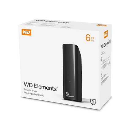 WD 6 TB Elements Desktop External Hard Drive - USB 3.0, Black