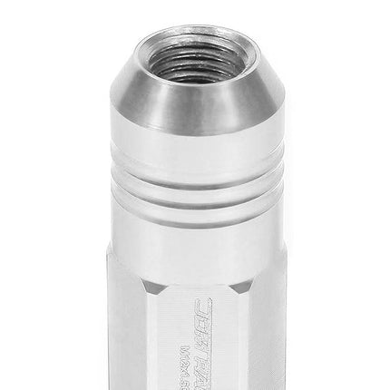 DNA MOTORING LN-ZTL-9020-15-SL 20Pcs Closed End Design M12 x 1.5 Aluminum Alloy Wheel Lug Nuts + Deep Drive Extension Adapter, 20mm OD/50mm Height (Silver)