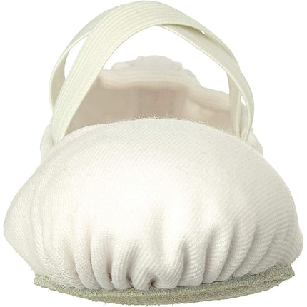 BLOCH Dance Zapatillas de ballet/zapatillas de lona elástica con suela dividida Performa para mujer, color blanco, talla 2.5 angosto