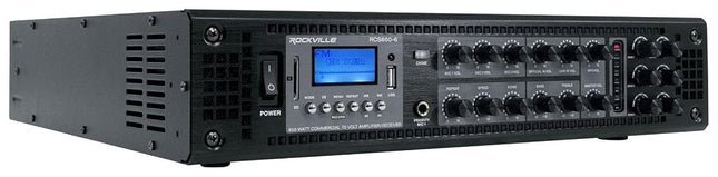 Rockville RCS650-6 650 Watt 6 Zone 70v Commercial/Restaurant Amplifier/Bluetooth