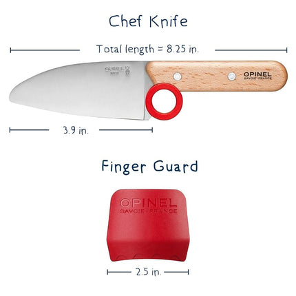 Opinel Le Petit Chef Kitchen Knife S/S 10cm + Finger Protector