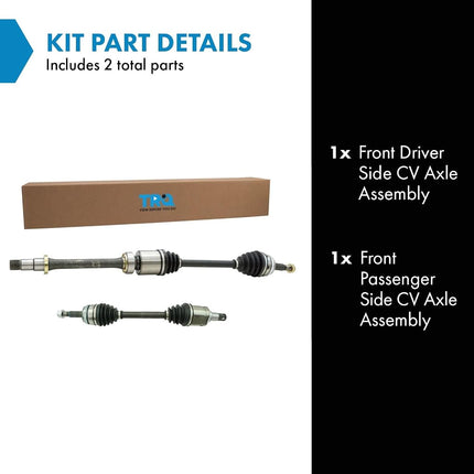 TRQ Front CV Axle Assembly Kit Compatible with Toyota Camry 2012-2017