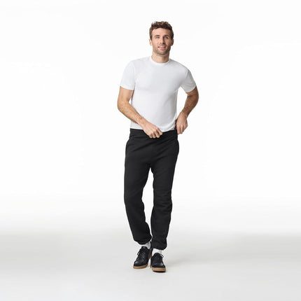 GILDAN Men's Elastic Bottom Sweatpant With Pockets Pants, Black, M UK