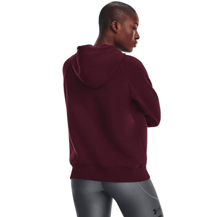 Under Armour Women's Rival Fleece Hoodie, (600) Dark Maroon / / White, XS