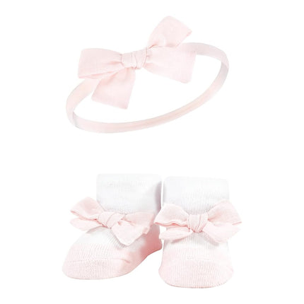 Hudson Baby Girl's Headband and Socks Giftset, Yellow Green Lemon, One Size