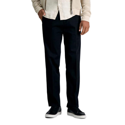 Haggar Premium No Iron Khaki Stretch Straight Fit Flat Front Pant Black 32x34