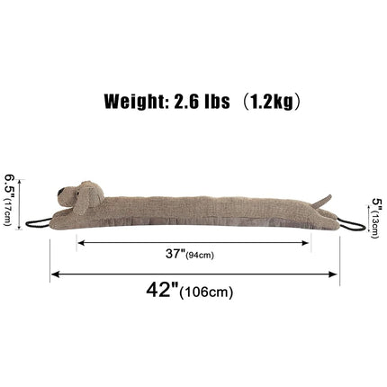Marwood Decorative Wind Stopper 106cm Door & Window Draft Stopper Snake Noise Blocker Brown Dog 42"