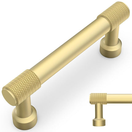 BUKOBYHE 10 Pack 3Inch(76mm) Brushed Gold Kitchen 