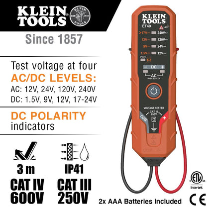 Klein Tools 80077 Voltage Test Kit, Electronic AC/DC Tester, GFCI Outlet Tester and Non-Contact Test Pen, 3-Piece