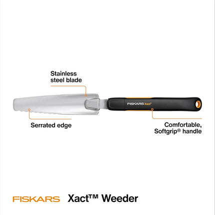 Fiskars 315540-1001 Xact Garden Hand Weeder, Black/Silver, US import